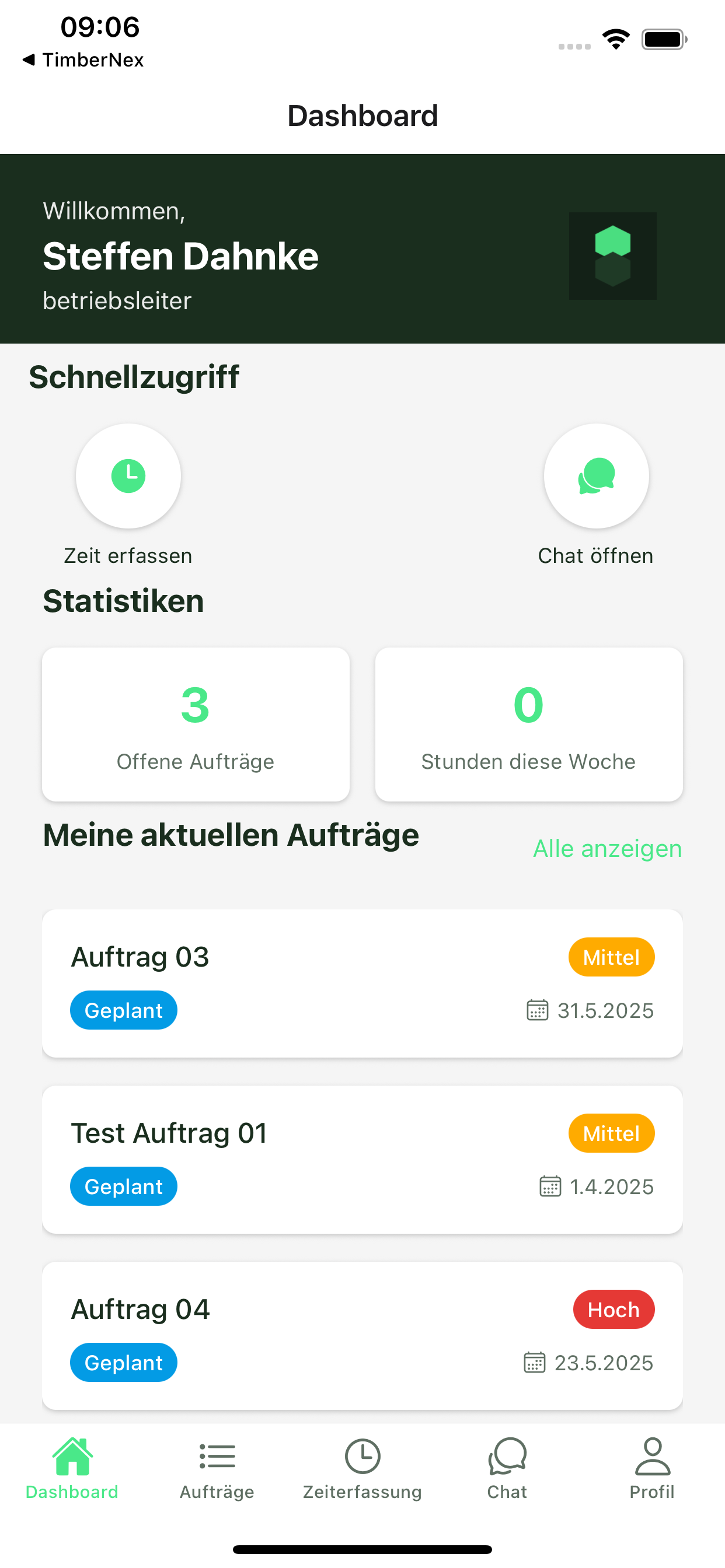 ForestCrew Mobile App Dashboard
